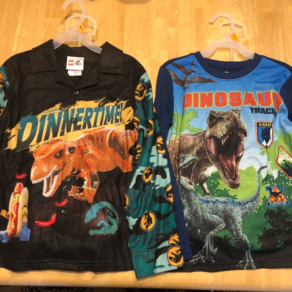 New Boys Pajama sets size 6/7 10/12 dinosaur